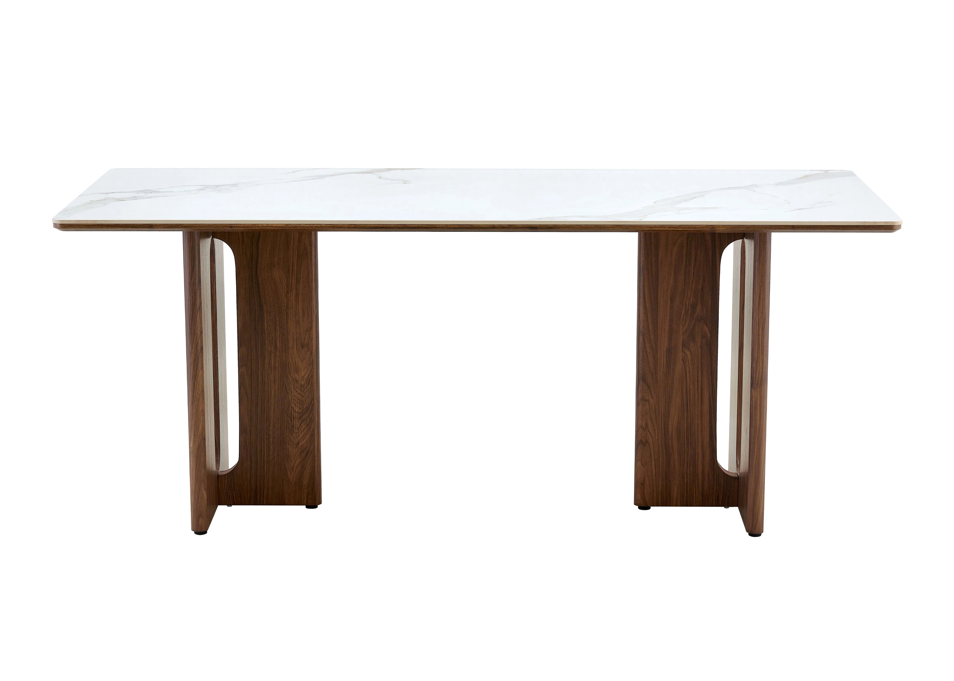 Rinato Dining Table Walnut & White With Sunset Cloud Vein