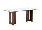 Rinato Dining Table Walnut & White With Sunset Cloud Vein