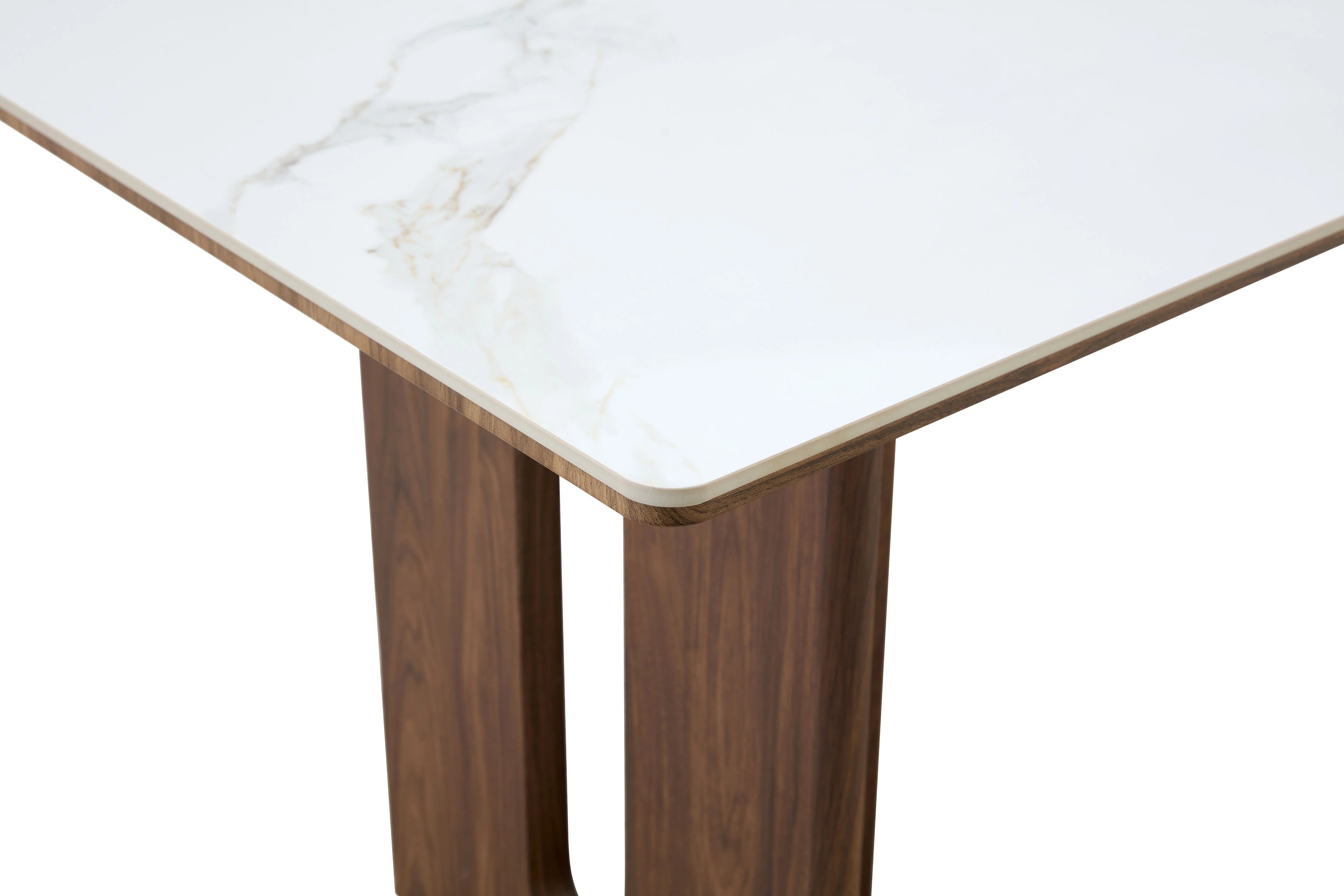Rinato Dining Table Walnut & White With Sunset Cloud Vein