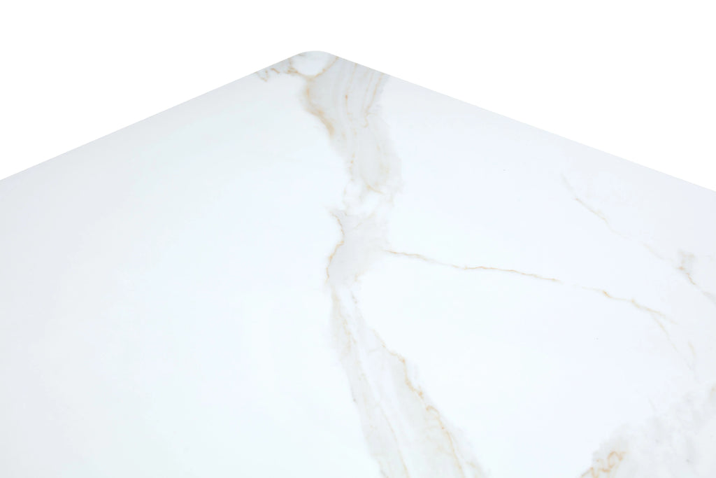 Rinato Dining Table Walnut & White With Sunset Cloud Vein