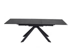 Rossa Extending Dining Table Matt Black & White Vein Ceramic