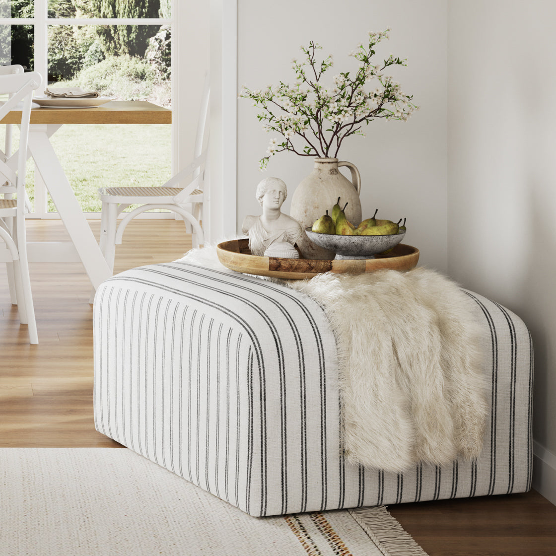 RYDER CHALK STRIPE POUFFE