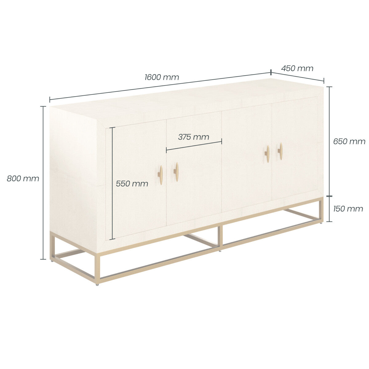Raphia Sideboard Ivory Shagreen