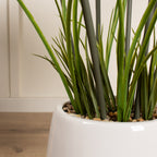 120Cm Palm With Grass In Ceramic Pot