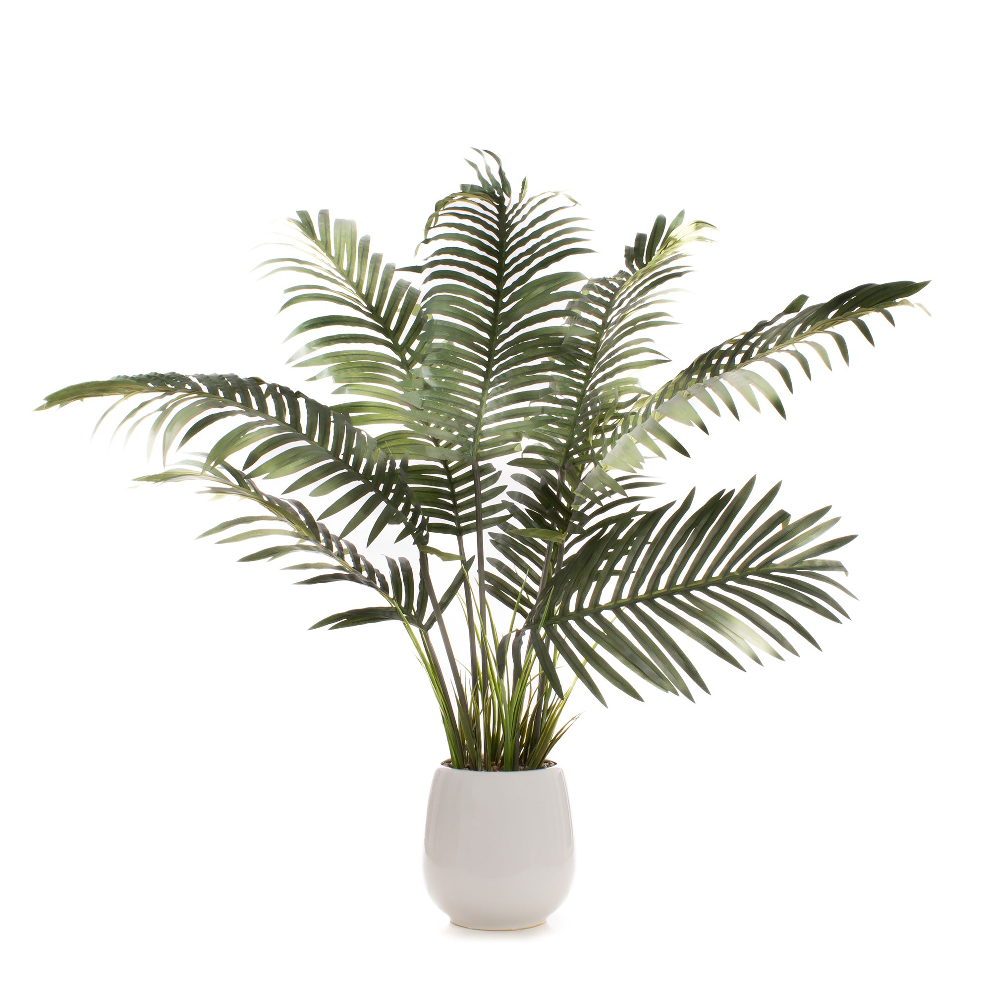 120Cm Palm With Grass In Ceramic Pot