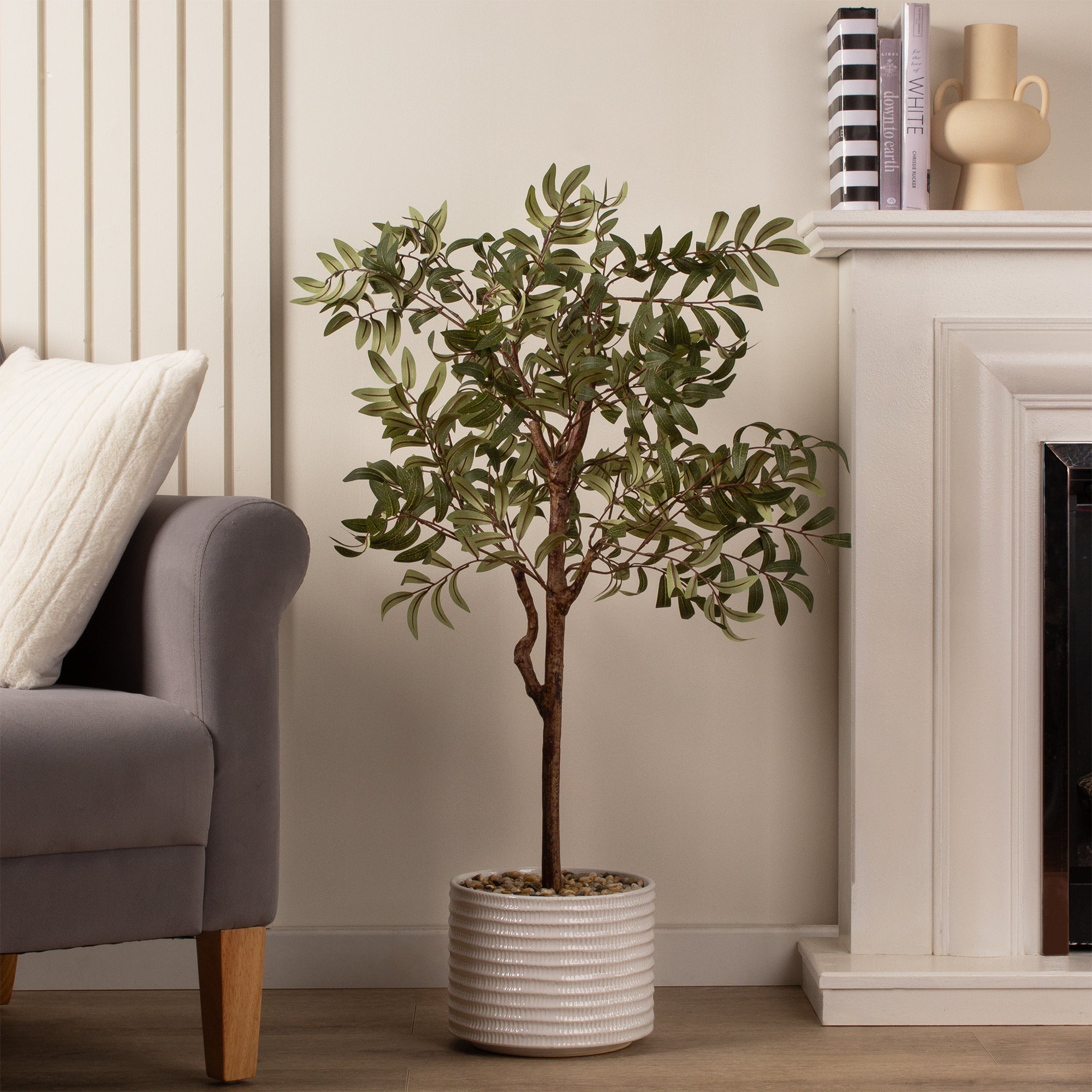110Cm Olive Tree In Ceramic Pot