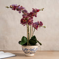 54Cm Real Touch Dark Pink Phalaenopsis Orchid In Pot
