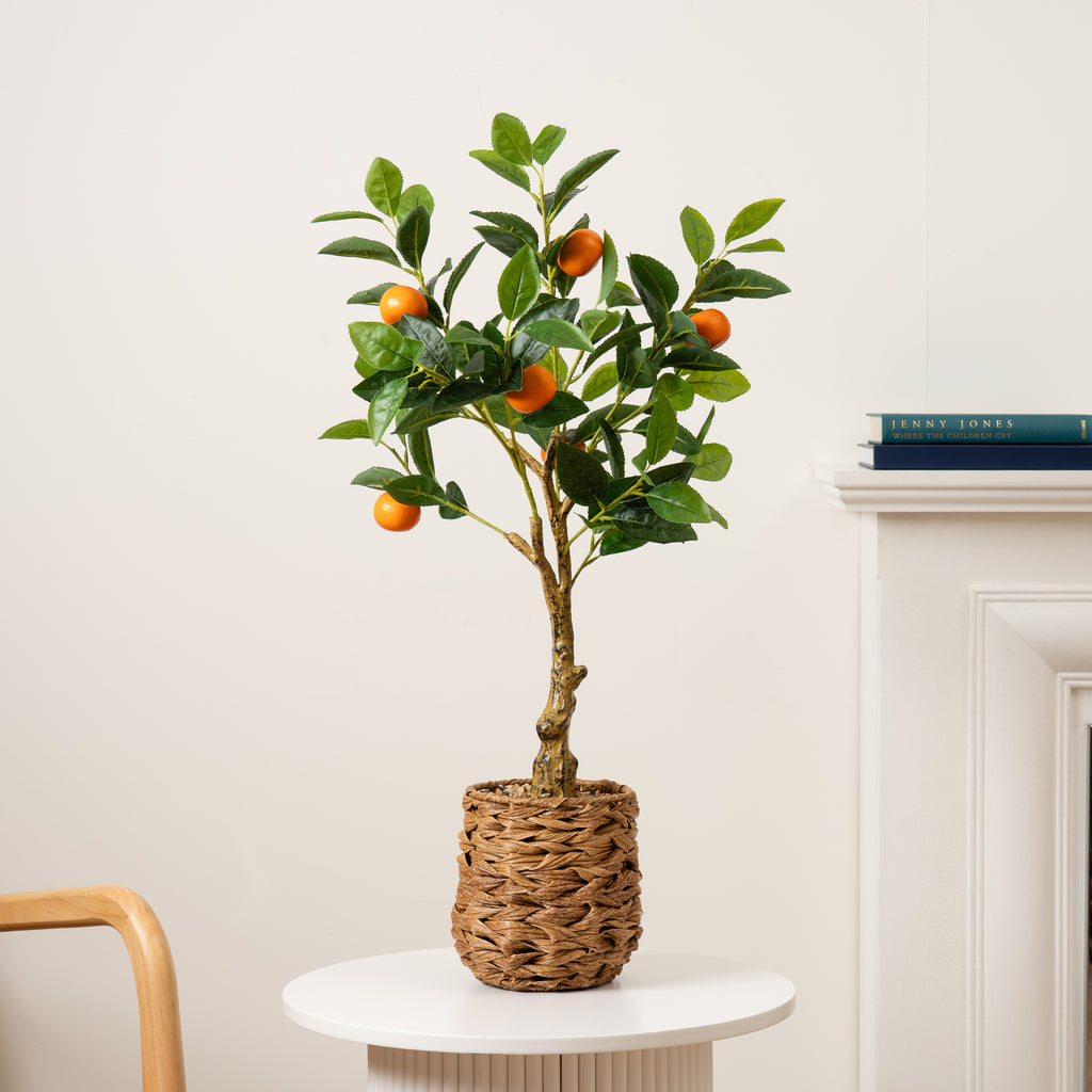 76Cm Orange Tree In Woven Basket