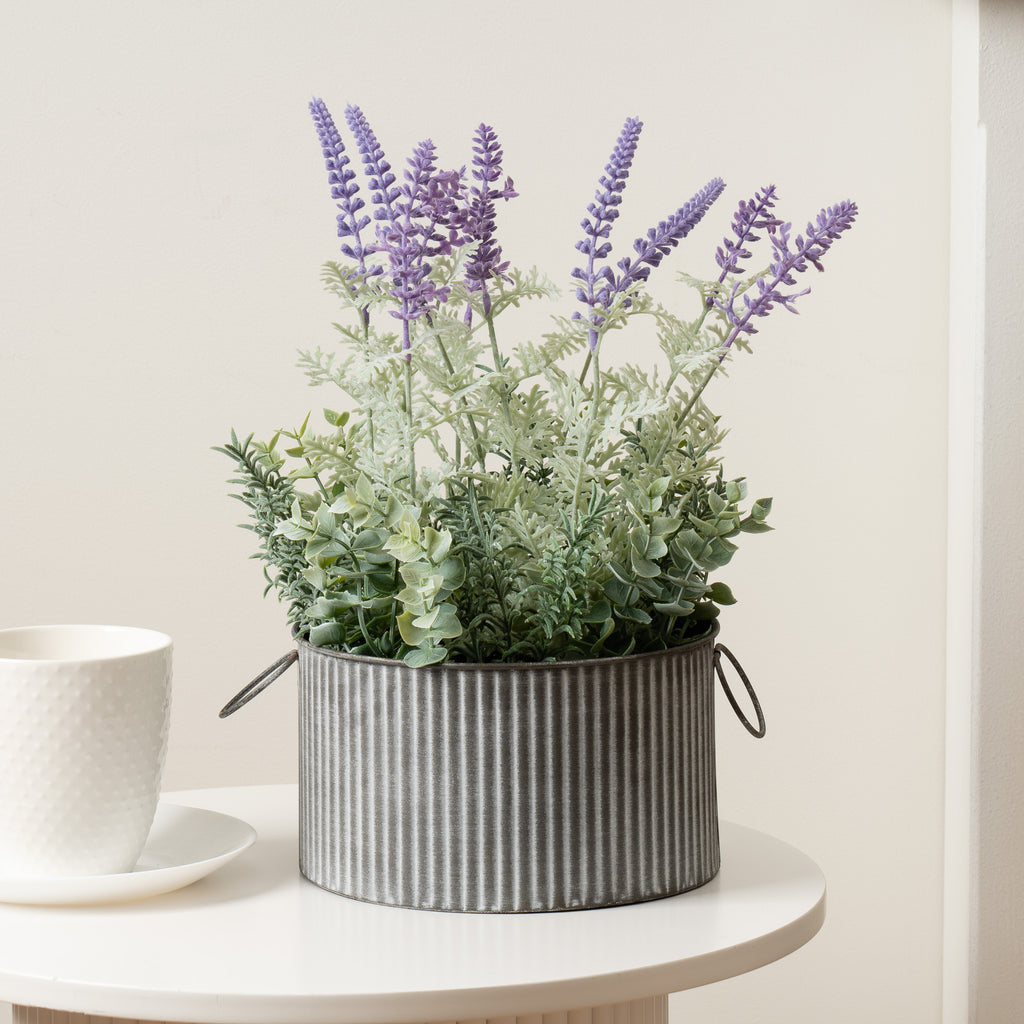 37.5Cm Lavender In Iron Pot