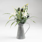 60Cm Mixed Floral In Metal Jug **New**