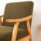 Green Boucle Chair (Flat Arms)