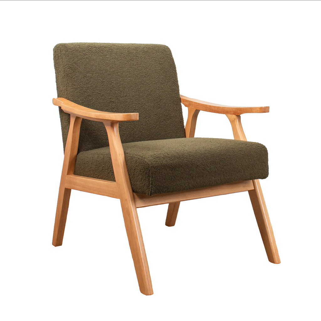 Green Boucle Chair (Flat Arms)