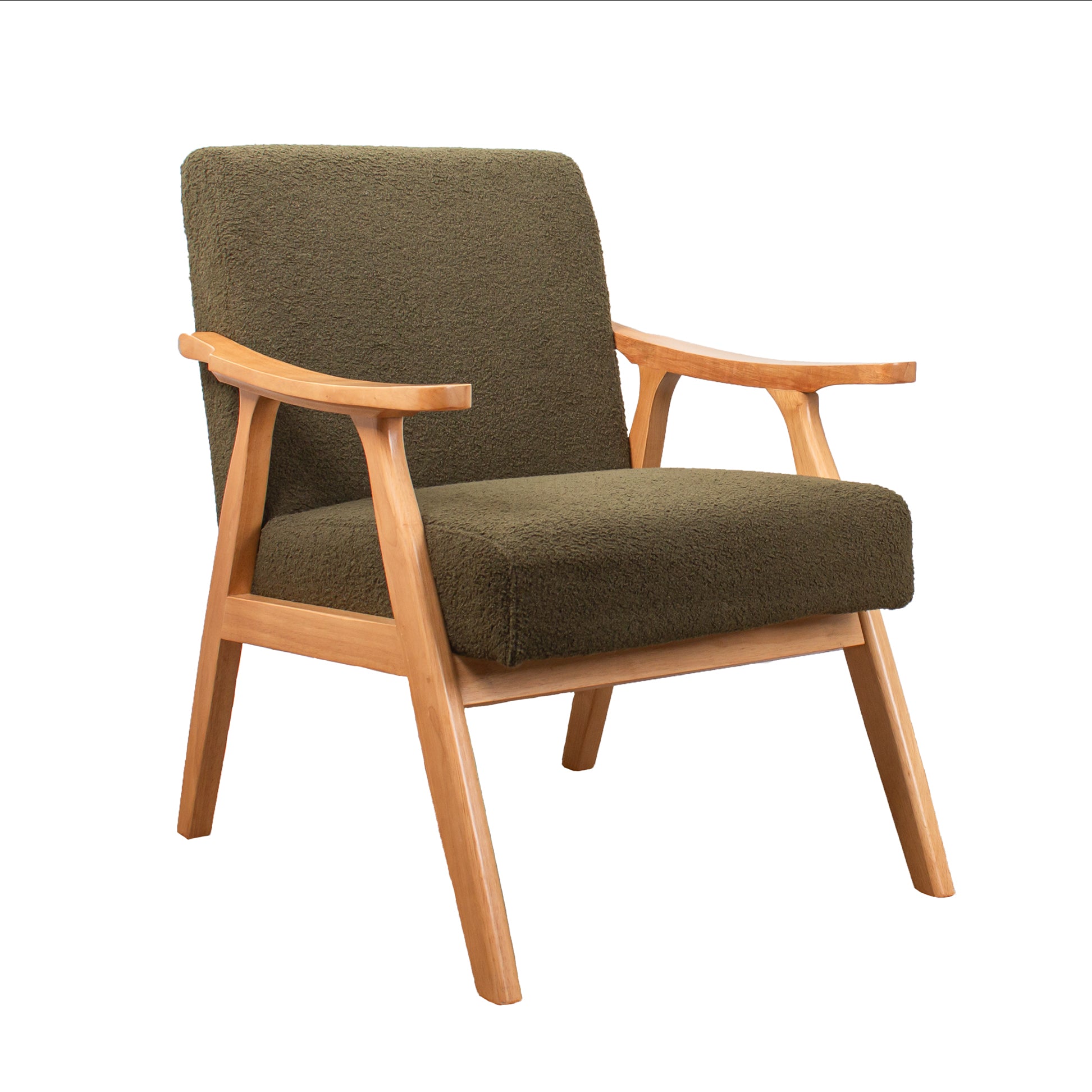 Green Boucle Chair (Flat Arms)
