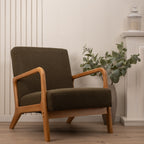 Green Boucle Chair (Curved Arms)