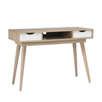 Scandi Desk Oak With White Drawers