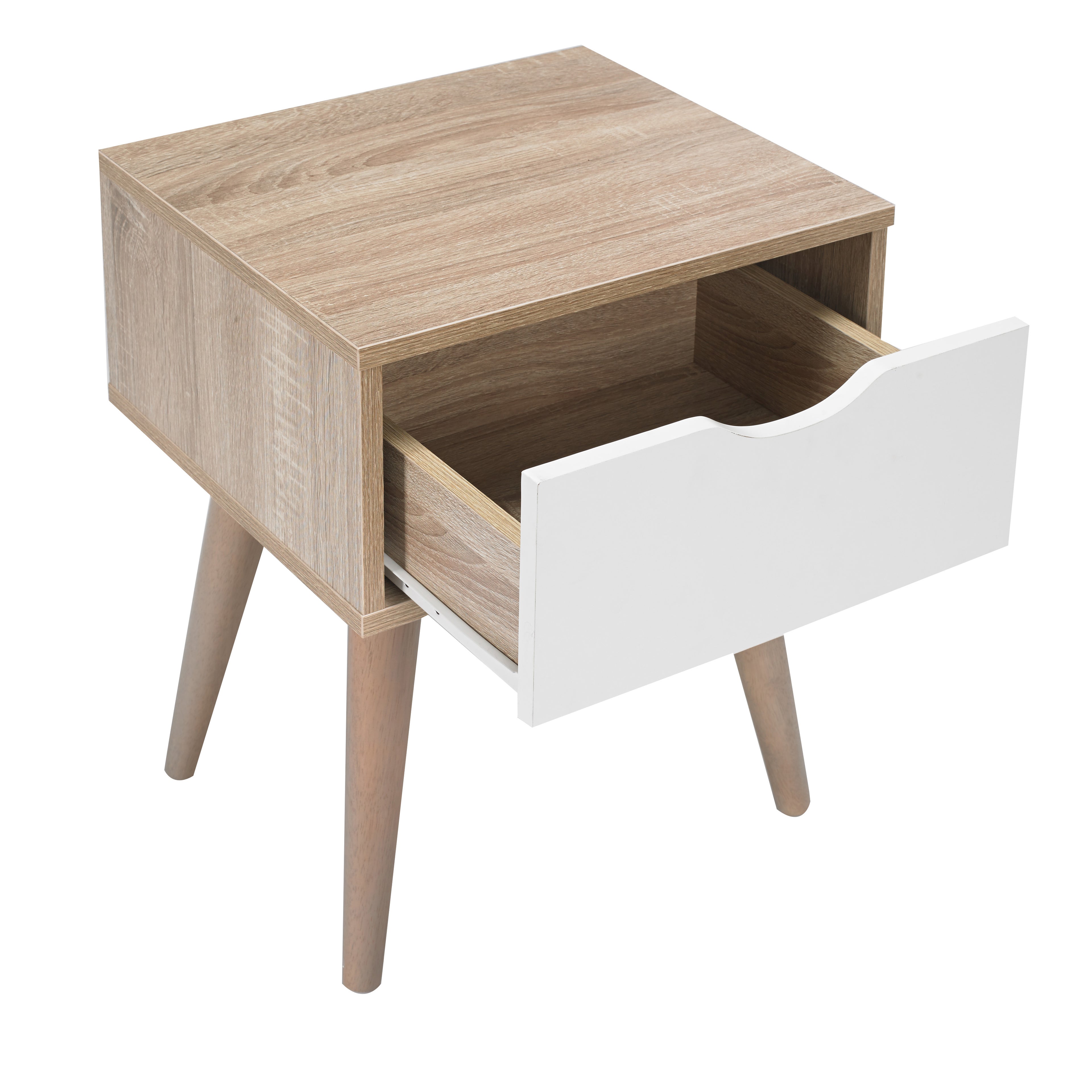 Scandi Oak Lamp Table White