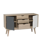 Scandi Oak 2 Door Sideboard Grey