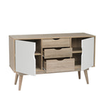 Scandi Oak 2 Door Sideboard White