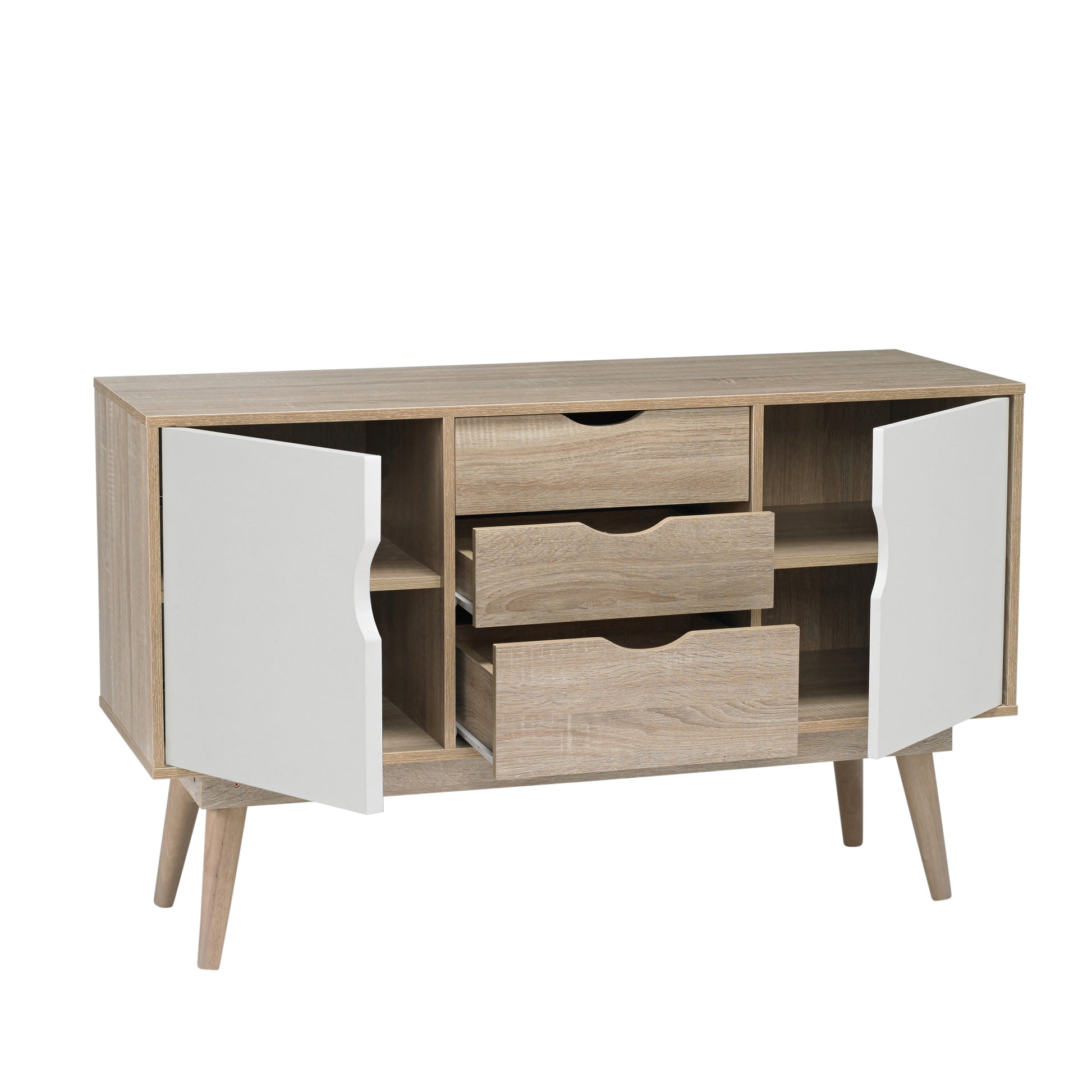 Scandi Oak 2 Door Sideboard White