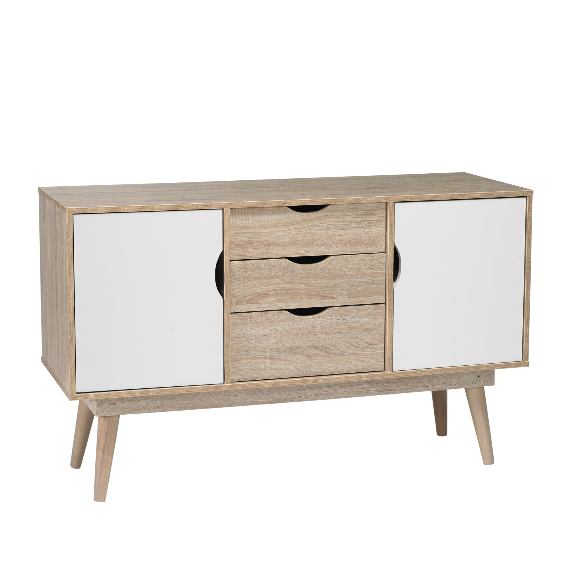 Scandi Oak 2 Door Sideboard White