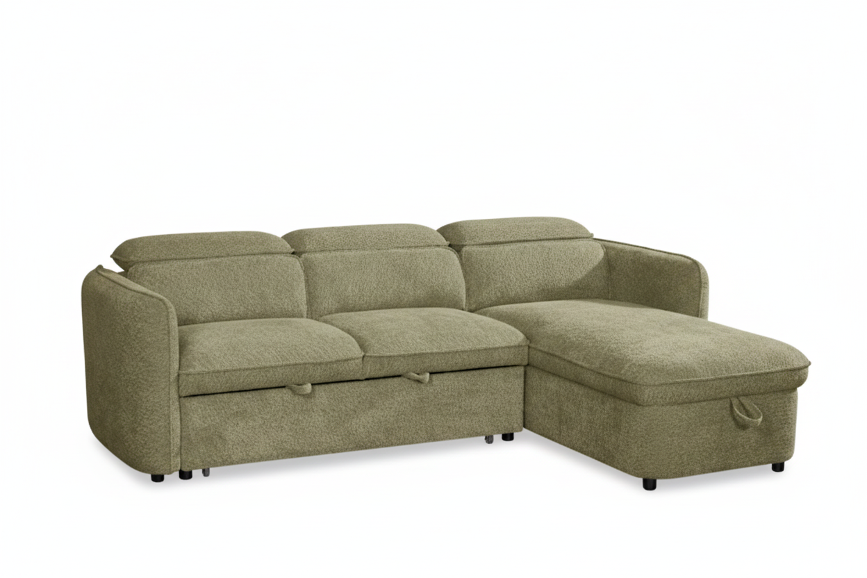 Capri Sofabed Universal Corner With Adjustable Headrests Green Eastley | Kip | Quercioli | Barete | Metropolitan | Portobello | Aissa Style