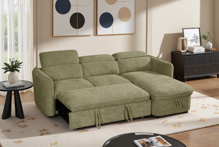 Capri Sofabed Universal Corner With Adjustable Headrests Green Eastley | Kip | Quercioli | Barete | Metropolitan | Portobello | Aissa Style