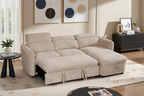Capri Sofabed Universal Corner With Adjustable Headrests Beige Eastley | Kip | Quercioli | Barete | Metropolitan | Portobello | Aissa Style