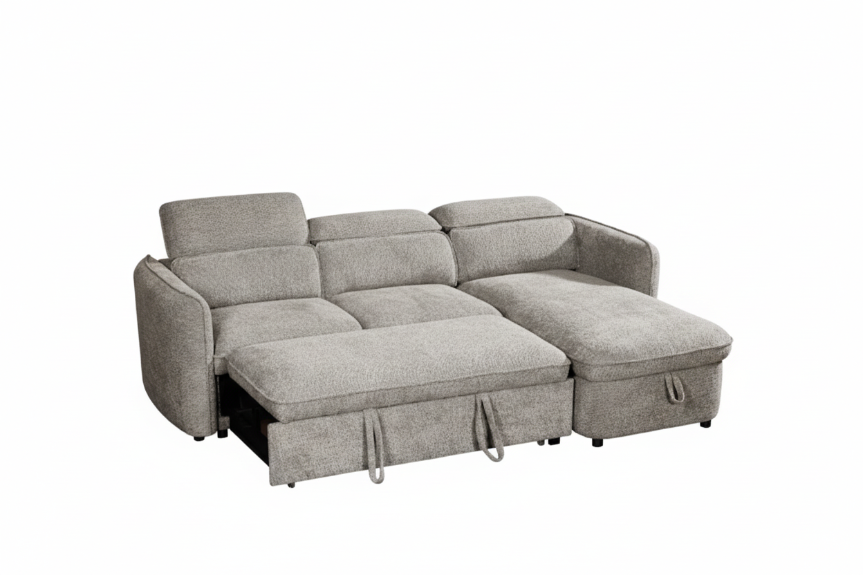 Capri Sofabed Universal Corner With Adjustable Headrests Grey Eastley | Kip | Quercioli | Barete | Metropolitan | Portobello | Aissa Style