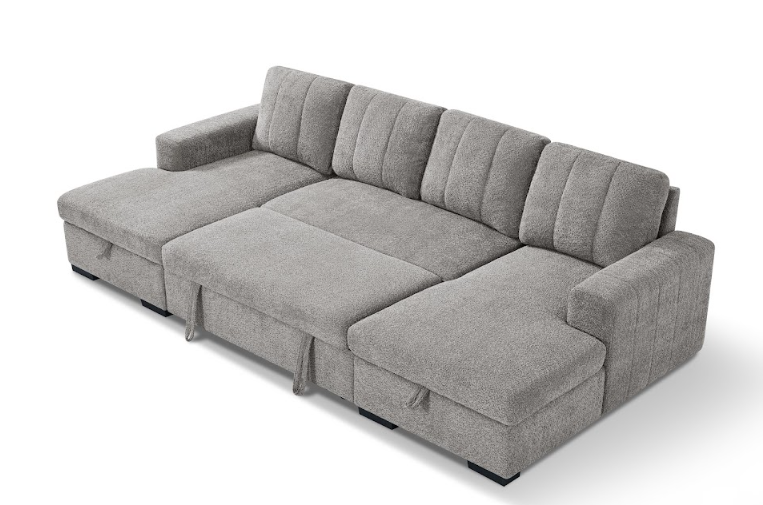 Como U Shape Sofabed With Ottoman Storage Grey Morgan | Malvern | Somerford | Calix | Euphoria | Plush Style