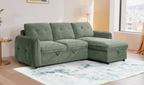 Moscow Universal L Shape Corner Sofa Bed Green With Ottoman Storage Eastley | Kip | Quercioli | Barete | Metropolitan | Portobello | Aissa Style