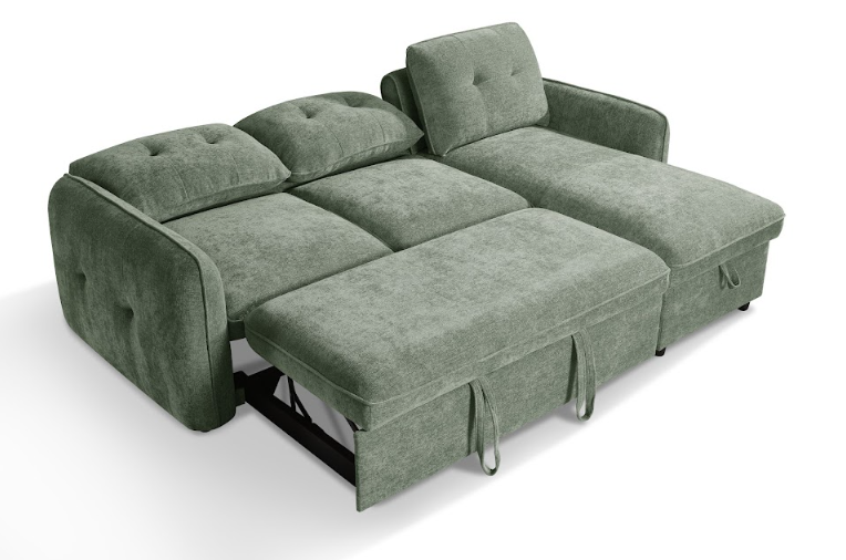 Moscow Universal L Shape Corner Sofa Bed Green With Ottoman Storage Eastley | Kip | Quercioli | Barete | Metropolitan | Portobello | Aissa Style