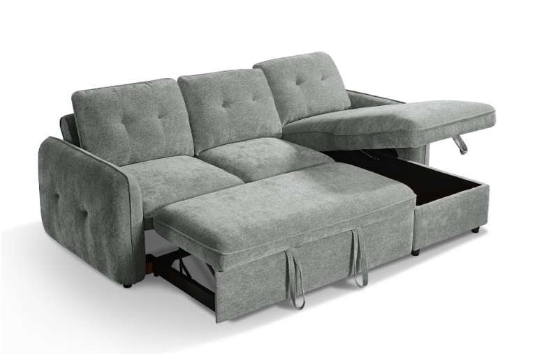 Moscow Universal L Shape Corner Sofa Bed Grey With Ottoman Storage Eastley | Kip | Quercioli | Barete | Metropolitan | Portobello | Aissa Style