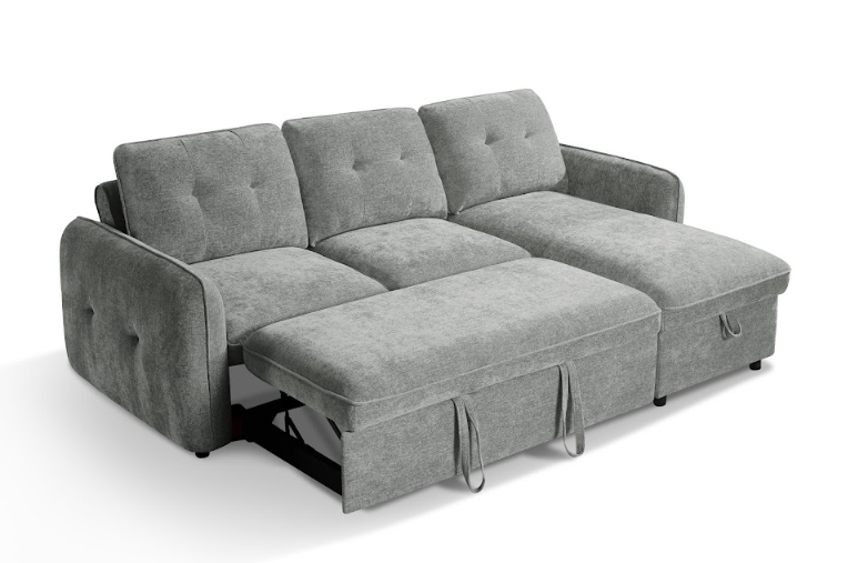 Moscow Universal L Shape Corner Sofa Bed Grey With Ottoman Storage Eastley | Kip | Quercioli | Barete | Metropolitan | Portobello | Aissa Style