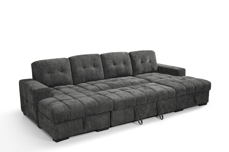 Palermo U Shape Sofabed With Ottoman Storage Grey Morgan | Malvern | Somerford | Calix | Euphoria | Plush Style