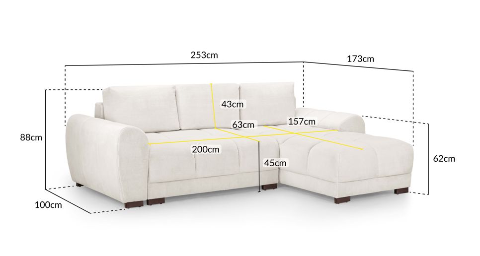 Azzuro Sofa Bed Mocha Universal Corner