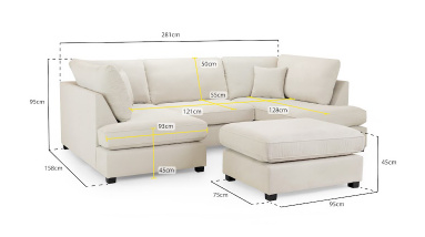 Carnaby Sofa Beige U Shape Corner