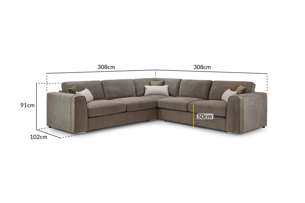Naples Sofa Mocha Large Corner