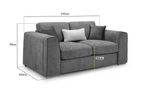 Naples Sofa Grey 2 Seater