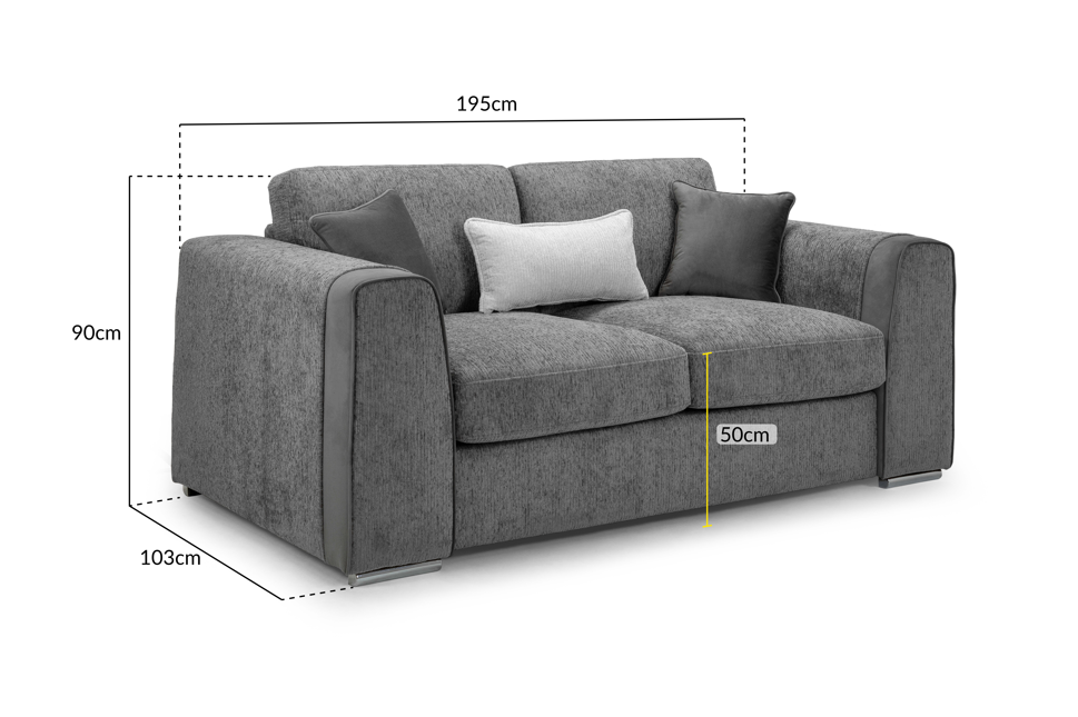 Naples Sofa Grey 2 Seater