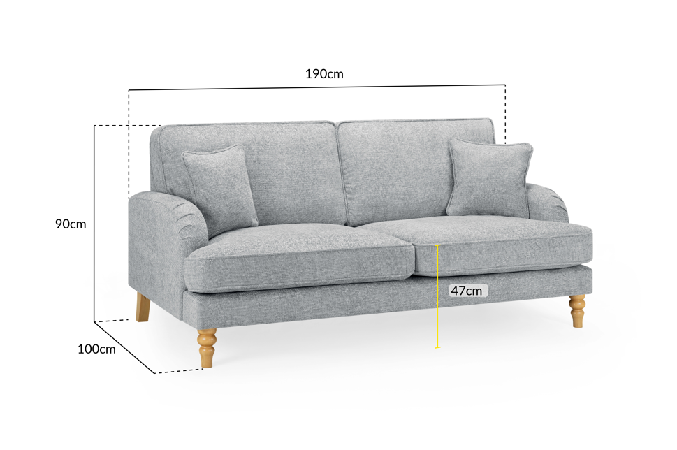 Rupert Sofa Grey 3 Seater