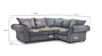 Windsor Fullback Sofa Grey Right Hand Facing Corner