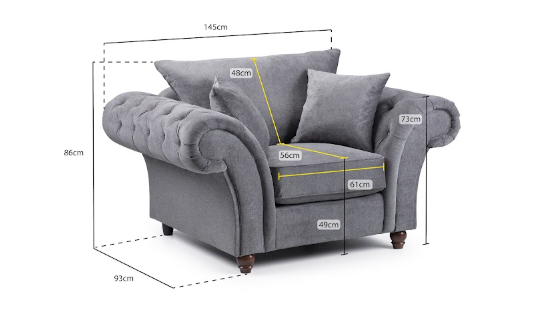 Windsor Fullback Sofa Grey Armchair