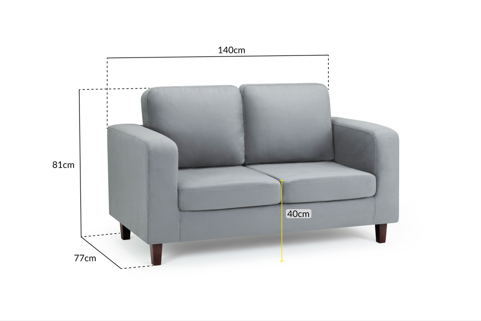 Sofa In A Box 2 Seater Grey Fabric