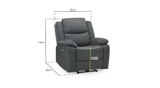 Harald Electric Recliner Sofa Grey Armchair