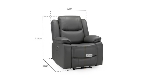 Harald Electric Recliner Sofa Grey Armchair