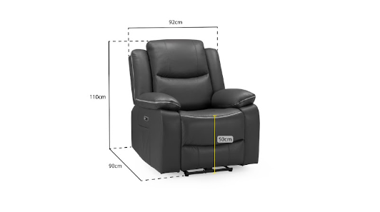 Harald Electric Recliner Sofa Black Armchair