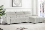 Turin Electric Recliner Sofa Silver Left Hand Corner