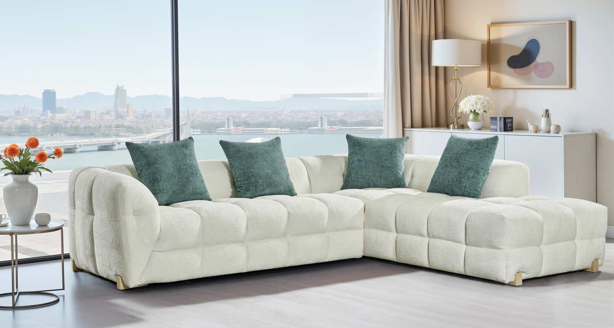 Genoa Sofa Beige Right Hand Corner