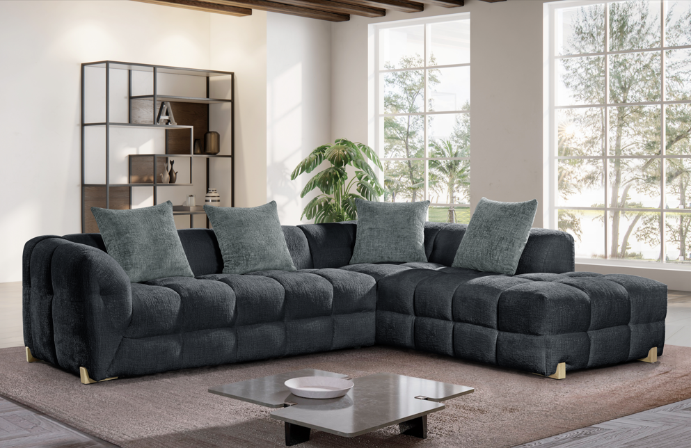 Genoa Sofa Charcoal Right Hand Corner
