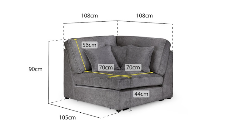 Kiana Modular Sofa Ivory Corner Piece